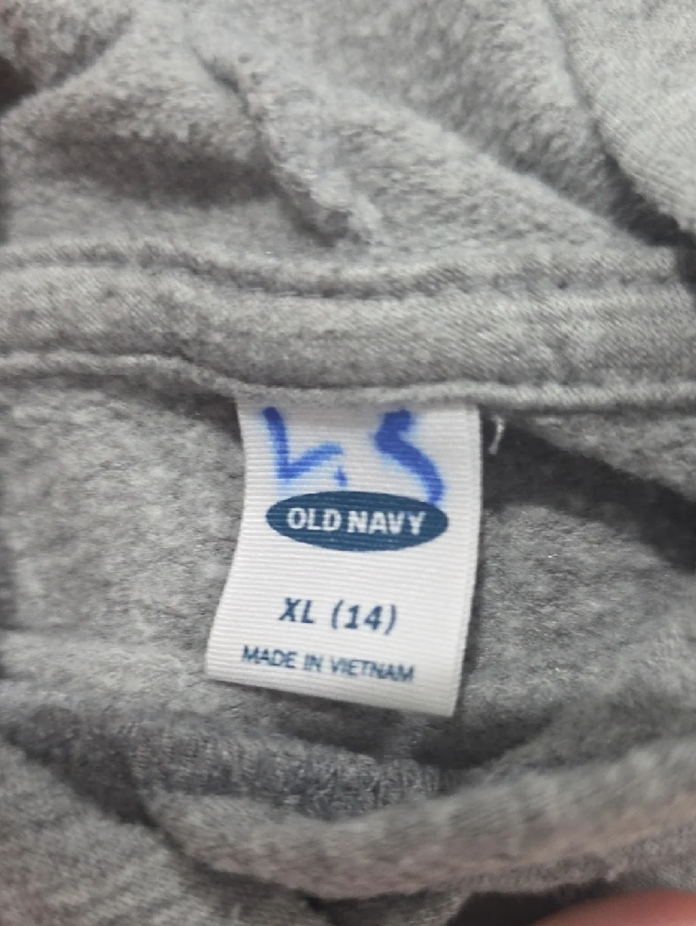 Old Navy Gray Hooded Top with Pink and Gold  Heart Stripe - Picture 2 of 2